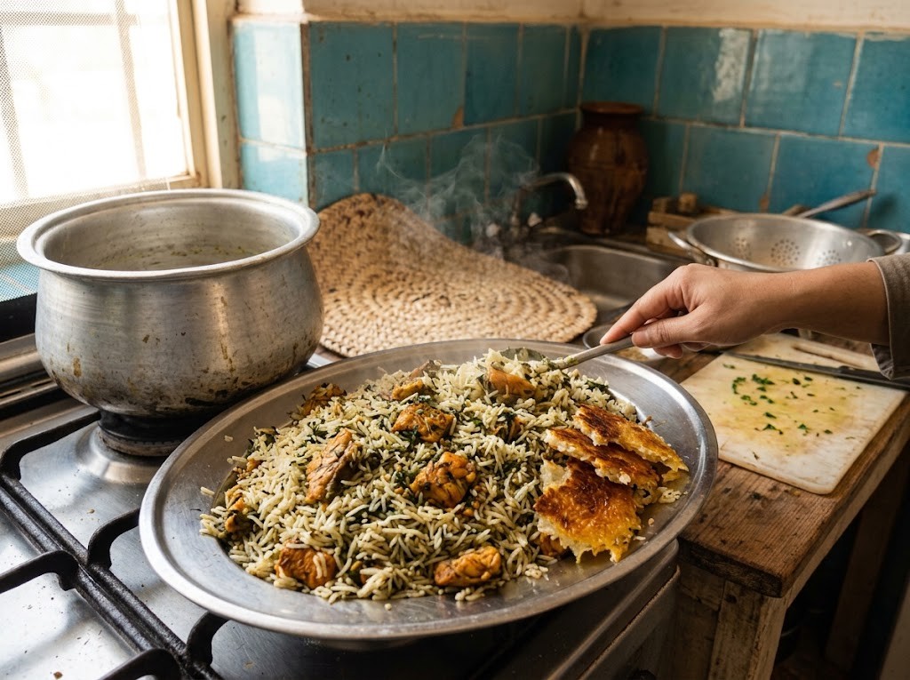 هواری (پلو ماهی بندری) — گام ۷