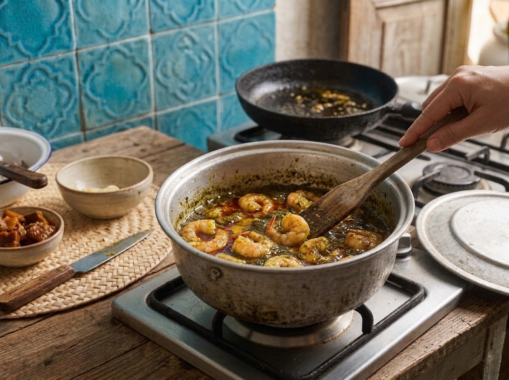 قلیه میگو — گام ۷