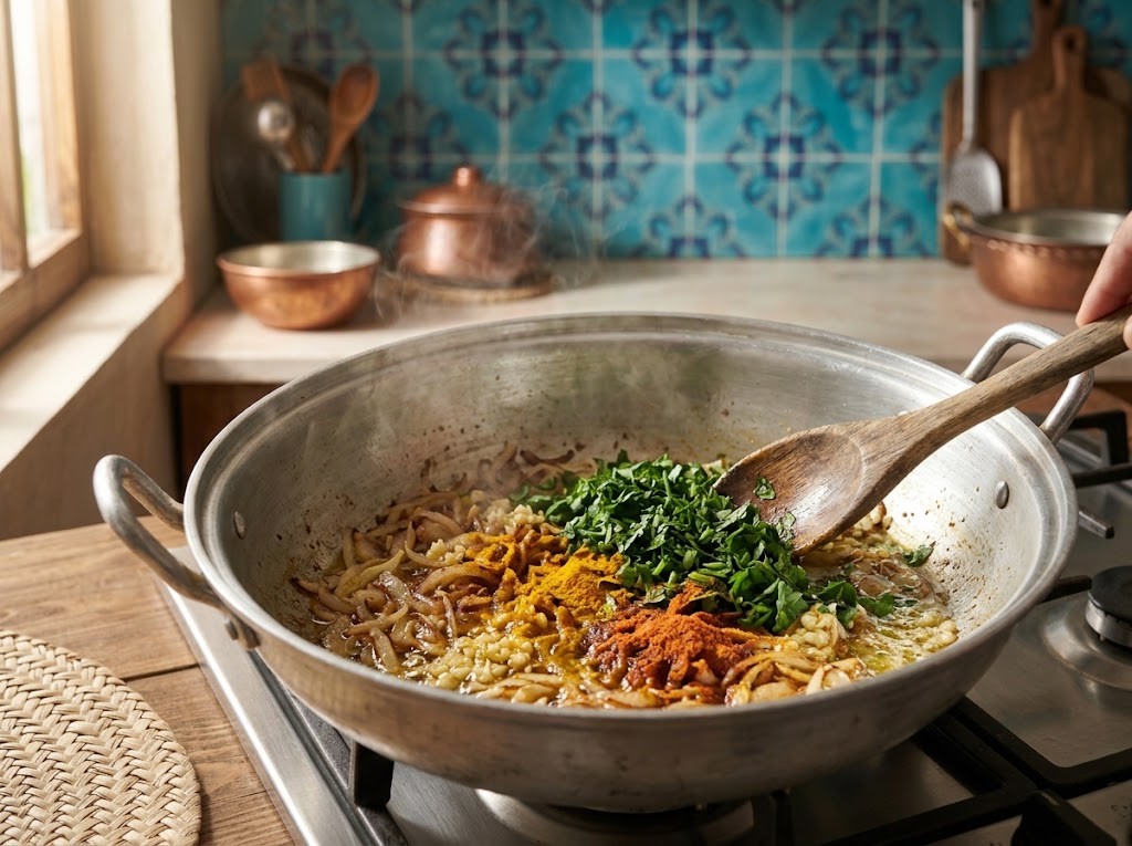 میگو پلو بندری (دمی میگو) — گام ۲